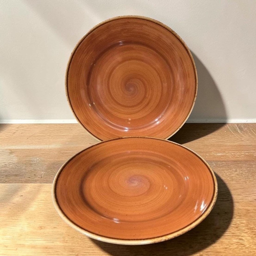 Thomson Pottery Caramel Swirl Salad Plates, Set of 2, Replacement Dinnerware